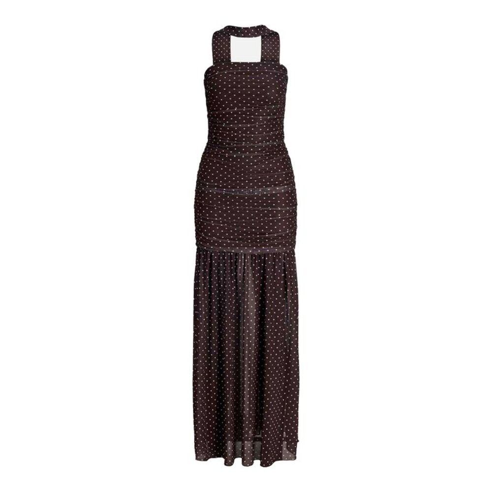 JJXX Womens/Ladies Polka Dot Mesh Maxi Dress Set / Brown